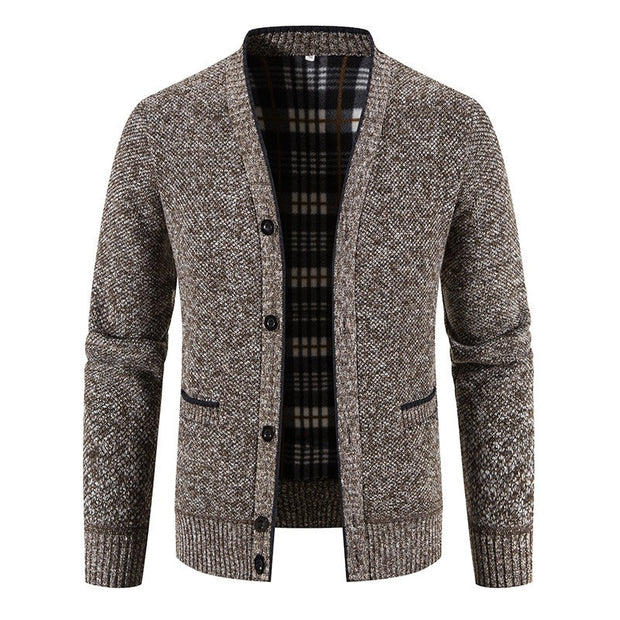 Schottenkaro gefütterte Strickjacke für Herren - Morten