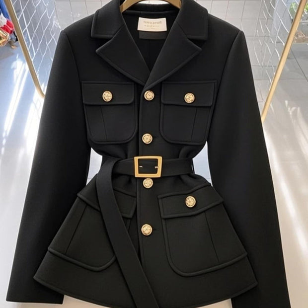 Damenblazer mit Gürtel und Taschen - Lorane