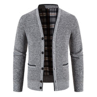 Schottenkaro gefütterte Strickjacke für Herren - Morten
