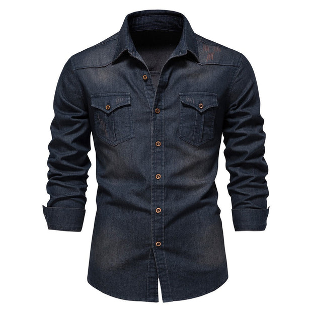 Langärmeliges Denim-Hemd für Männer - Derek
