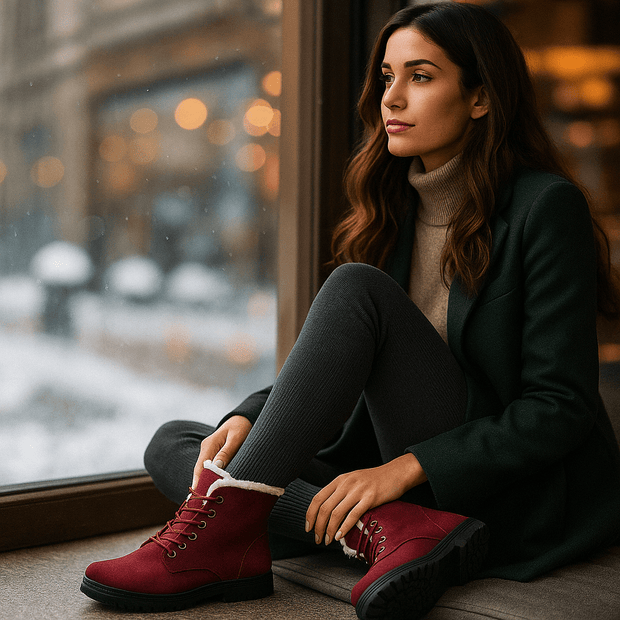 Damen-Stiefeletten mit Plüsch-Effekt - Lirenne