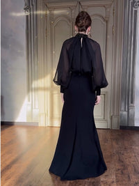 Fresta - French Style - Retro Court Style Elegantes Langes Kleid - Zweiteiliges Set