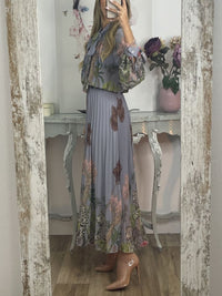 Erika - Elegantes plissiertes Printkleid