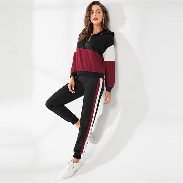 Samantha - Zweiteiliger Kapuzenpullover mit Reißverschluss und Trainingshose