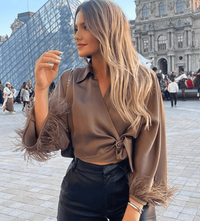 Fara - Elegante Satin Wickelbluse
