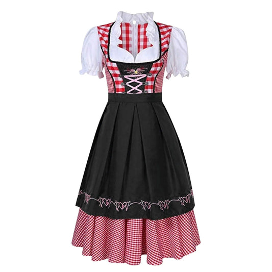 Dirndl Damen Traditionell Kariert Herzstickerei - Loretta
